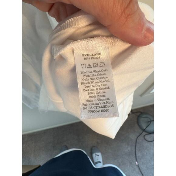 Everlane Women’s White Luxe Cotton Seamed Tank Dress Size S 100% Cotton - Picture 6 of 7